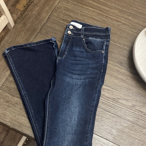 KanCan Dark Indigo Flare Jeans - Picture 1 of 4